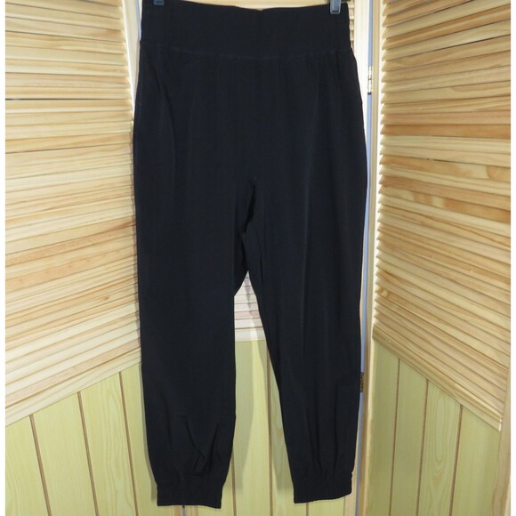 Halara Black High Waist Nylon Blend Elastic Waist UPF Joggers Size Medium Petite - Picture 4 of 10